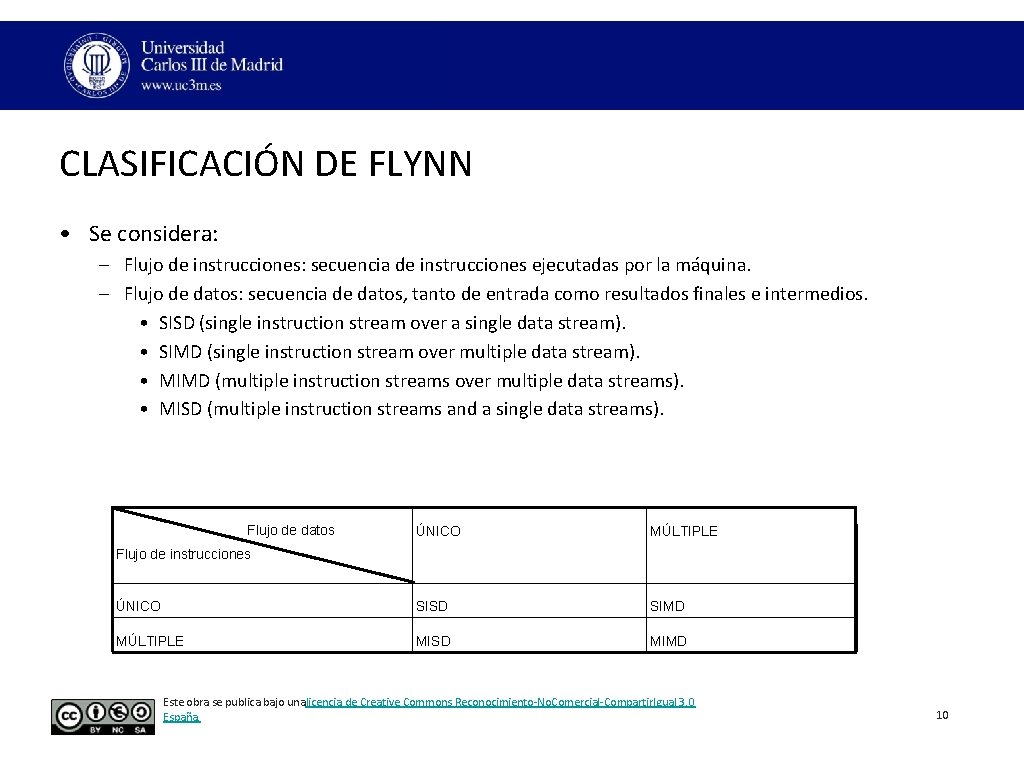 CLASIFICACIÓN DE FLYNN • Se considera: – Flujo de instrucciones: secuencia de instrucciones ejecutadas CLASIFICACIÓN DE FLYNN • Se considera: – Flujo de instrucciones: secuencia de instrucciones ejecutadas