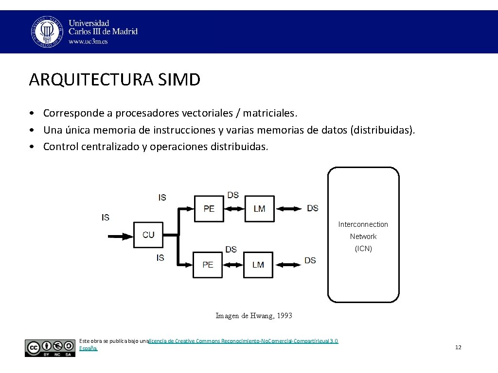ARQUITECTURA SIMD • Corresponde a procesadores vectoriales / matriciales. • Una única memoria de ARQUITECTURA SIMD • Corresponde a procesadores vectoriales / matriciales. • Una única memoria de