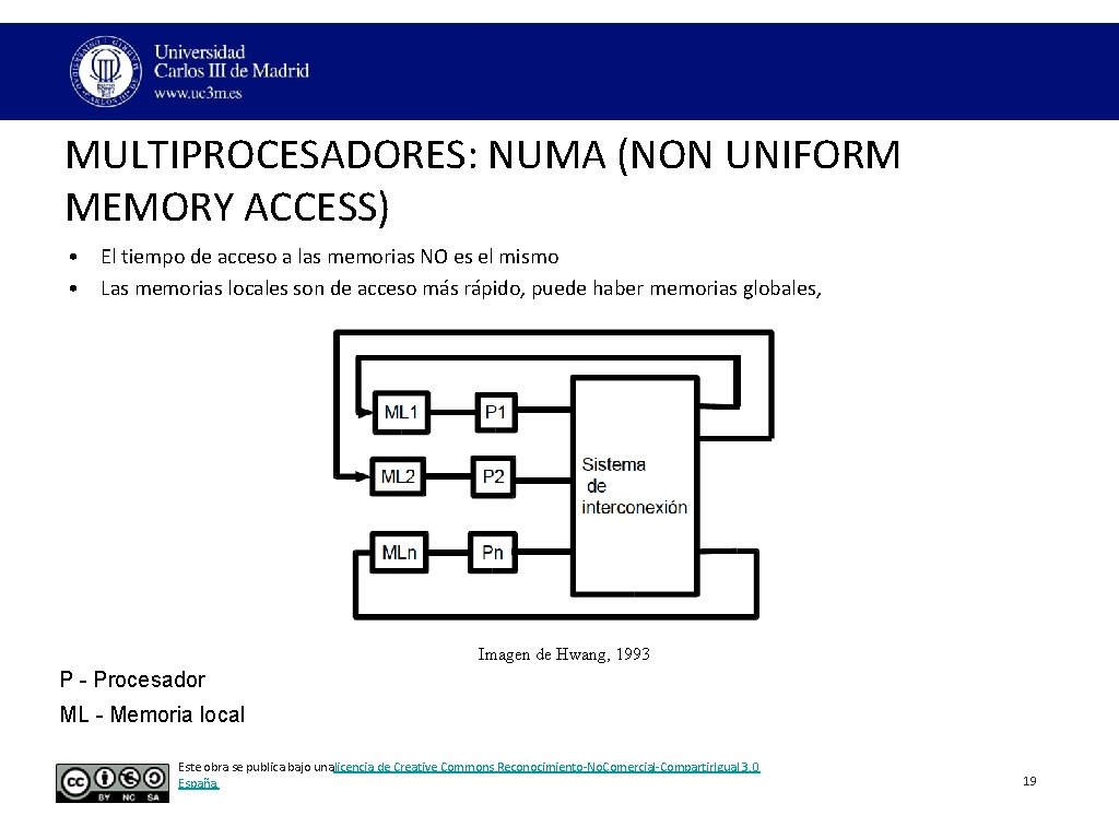 MULTIPROCESADORES: NUMA (NON UNIFORM MEMORY ACCESS) • El tiempo de acceso a las memorias MULTIPROCESADORES: NUMA (NON UNIFORM MEMORY ACCESS) • El tiempo de acceso a las memorias