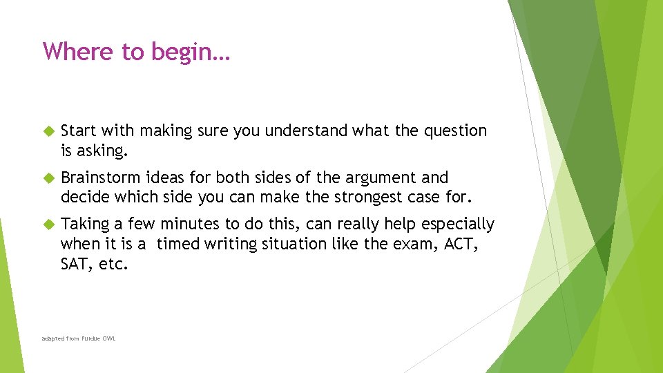 Where to begin… Start with making sure you understand what the question is asking.