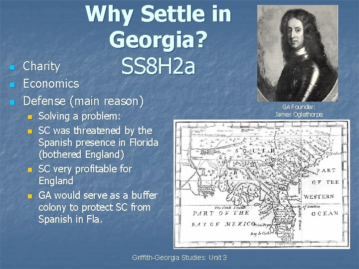 n n n Why Settle in Georgia? SS 8 H 2 a Charity Economics