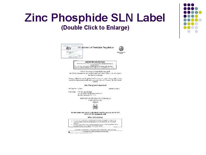 Zinc Phosphide SLN Label (Double Click to Enlarge) 