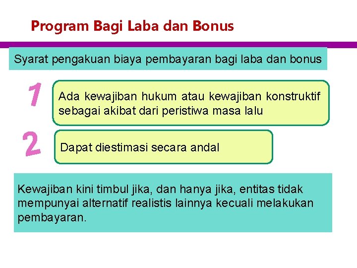 Program Bagi Laba dan Bonus Syarat pengakuan biaya pembayaran bagi laba dan bonus 1