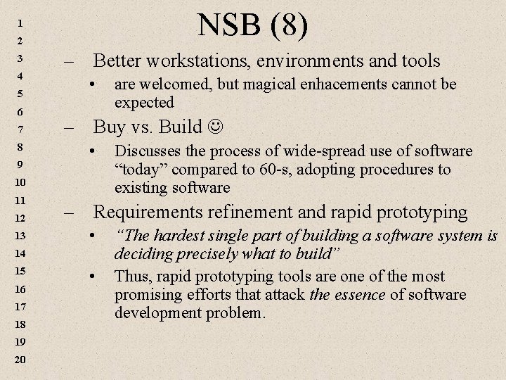 NSB (8) 1 2 3 4 5 6 7 8 9 – Better workstations, NSB (8) 1 2 3 4 5 6 7 8 9 – Better workstations,
