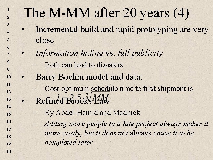 1 2 3 4 The M-MM after 20 years (4) • 5 6 7 1 2 3 4 The M-MM after 20 years (4) • 5 6 7