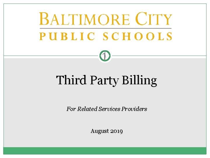 11 Third Party Billing For Related Services Providers August 2019 