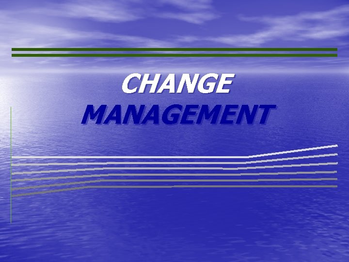 CHANGE MANAGEMENT 