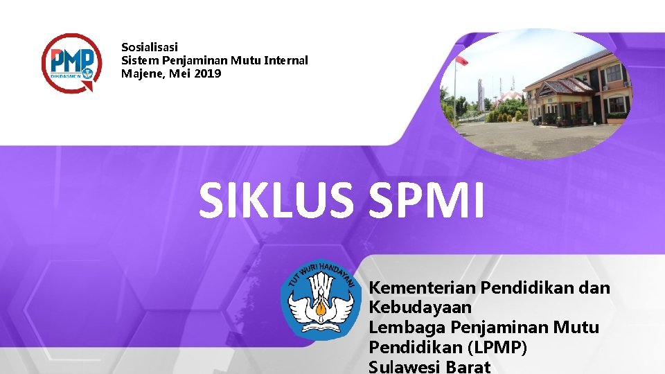 Sosialisasi Sistem Penjaminan Mutu Internal Majene, Mei 2019 SIKLUS SPMI Kementerian Pendidikan dan Kebudayaan