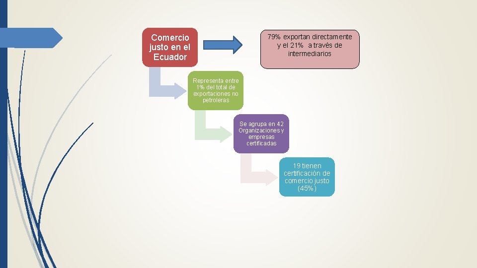 Comercio justo en el Ecuador 79% exportan directamente y el 21% a través de