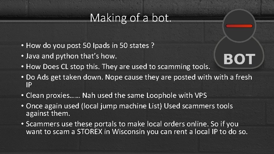 Making of a bot. • How do you post 50 Ipads in 50 states