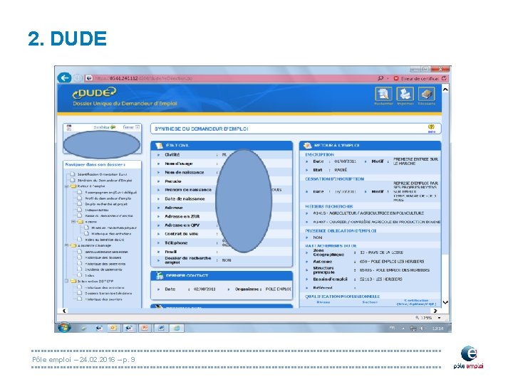 2. DUDE Pôle emploi – 24. 02. 2016 – p. 9 