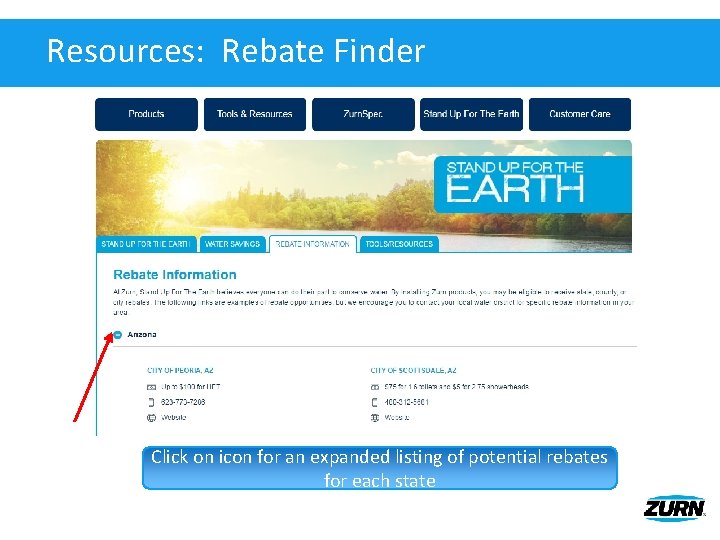 Resources: Rebate Finder Click on icon for an expanded listing of potential rebates for