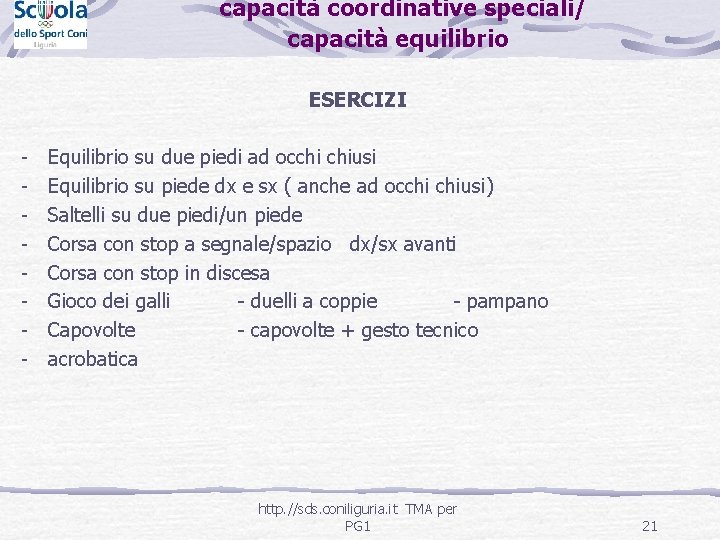 capacità coordinative speciali/ capacità equilibrio ESERCIZI - Equilibrio su due piedi ad occhi chiusi