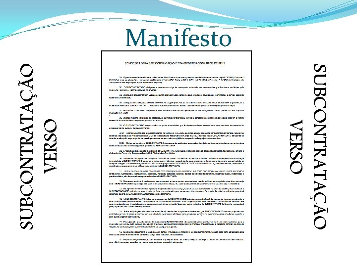 SUBCONTRATAÇÃO VERSO Manifesto 