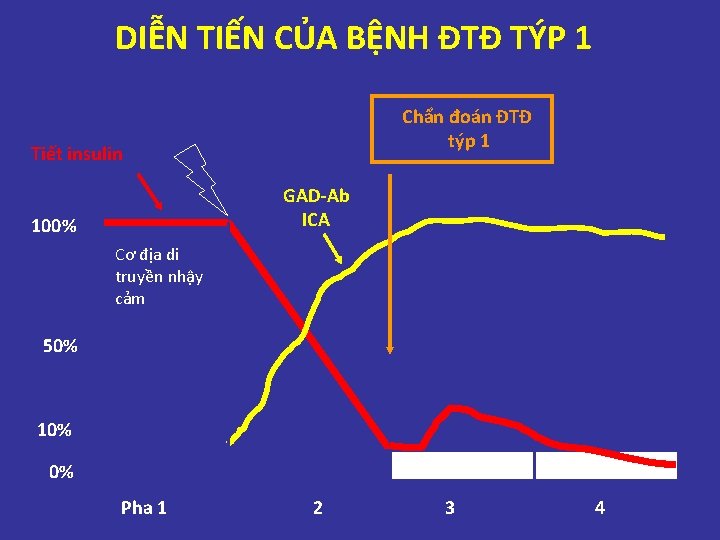 DIỄN TIẾN CỦA BỆNH ĐTĐ TÝP 1 Yếu tố kích hoạt Chẩn đoán ĐTĐ DIỄN TIẾN CỦA BỆNH ĐTĐ TÝP 1 Yếu tố kích hoạt Chẩn đoán ĐTĐ