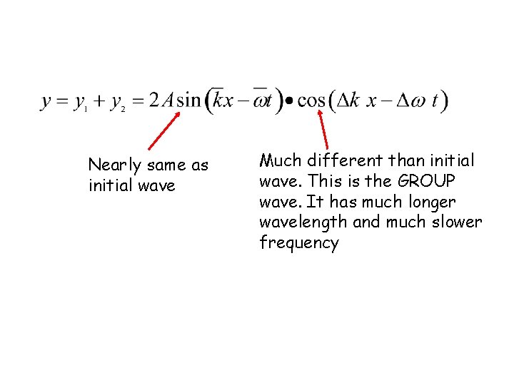 Nearly same as initial wave Much different than initial wave. This is the GROUP