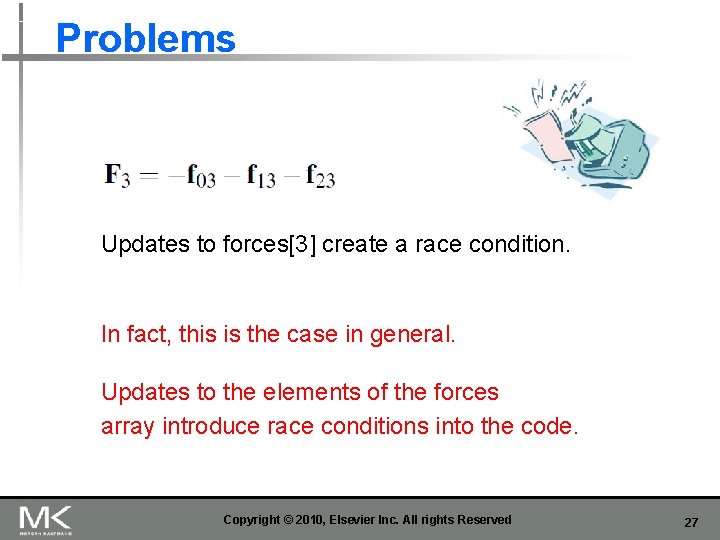 Problems Updates to forces[3] create a race condition. In fact, this is the case