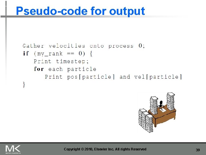 Pseudo-code for output Copyright © 2010, Elsevier Inc. All rights Reserved 39 
