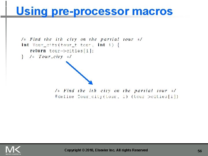 Using pre-processor macros Copyright © 2010, Elsevier Inc. All rights Reserved 56 