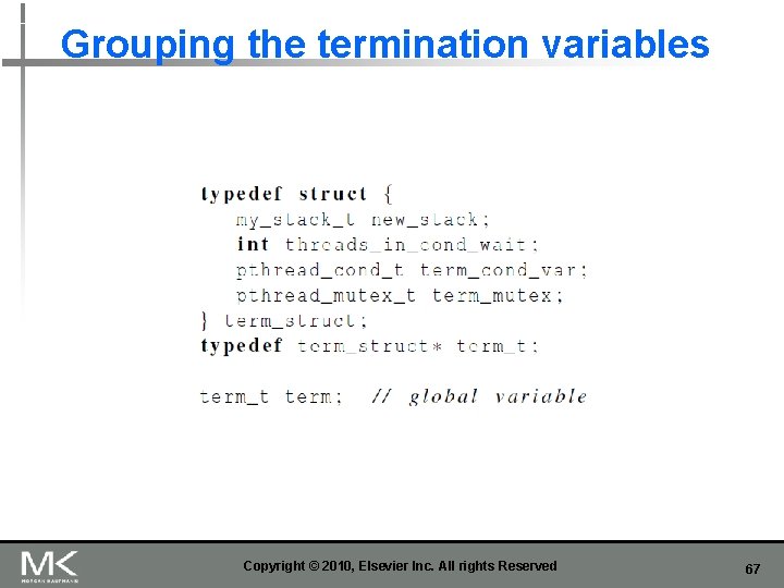 Grouping the termination variables Copyright © 2010, Elsevier Inc. All rights Reserved 67 