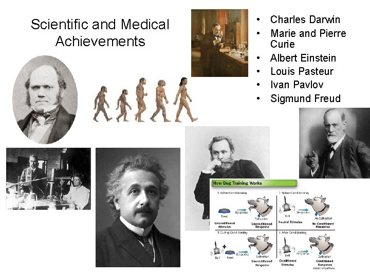 Scientific and Medical Achievements • Charles Darwin • Marie and Pierre Curie • Albert