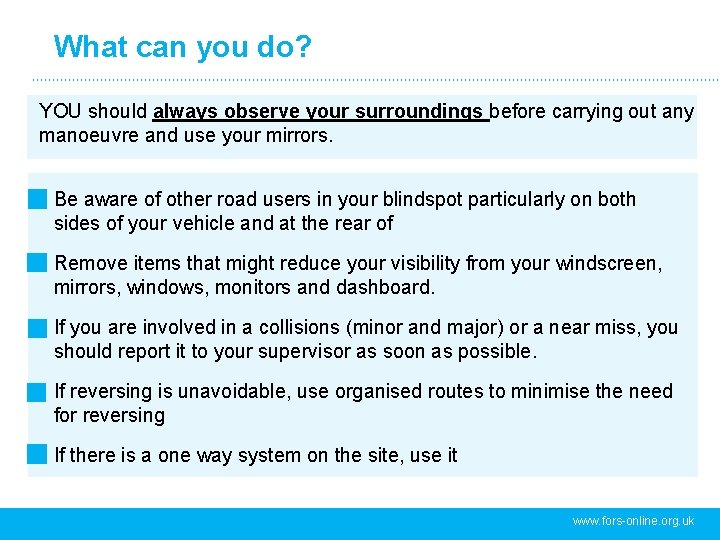 What can you do? YOU should always observe your surroundings before carrying out any