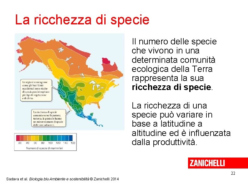 La ricchezza di specie Il numero delle specie che vivono in una determinata comunità