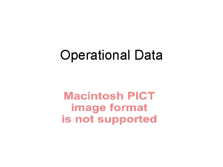 Operational Data 