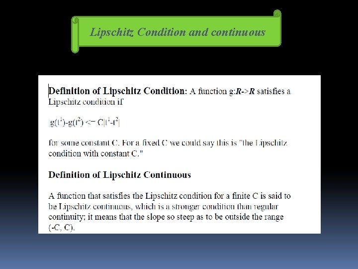 Lipschitz Condition and continuous 
