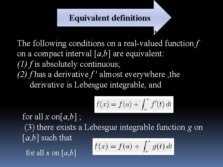 Equivalent definitions for all x on [a, b. [ If these equivalent conditions are