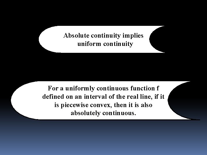Absolute continuity implies uniform continuity For a uniformly continuous function f defined on an
