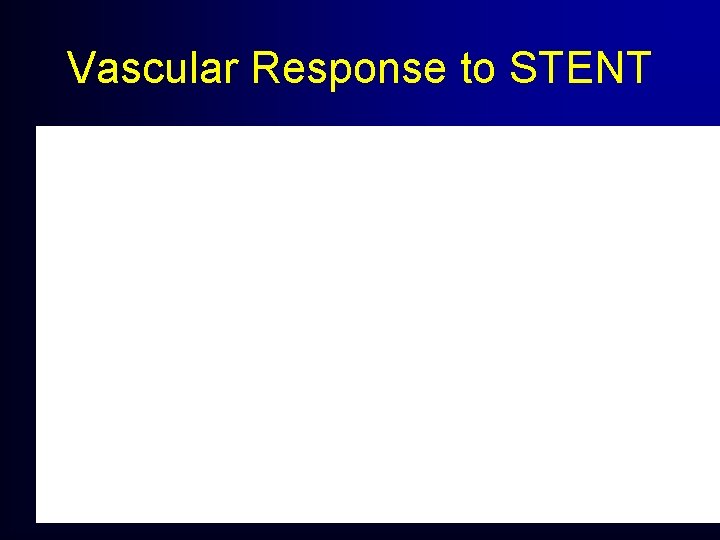 Vascular Response to STENT Vascular Response to STENT