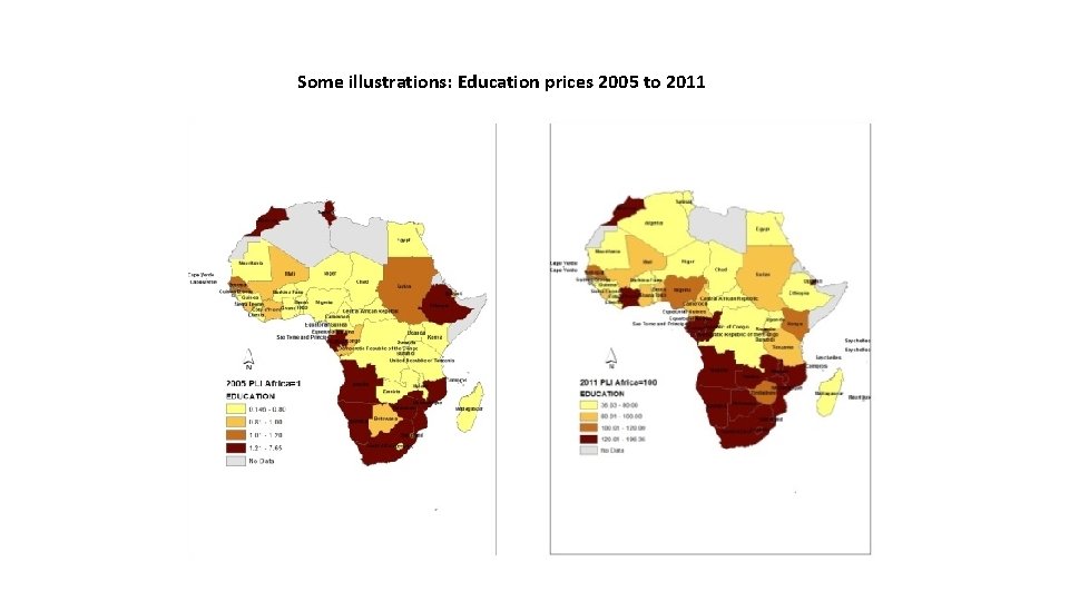 Some illustrations: Education prices 2005 to 2011 