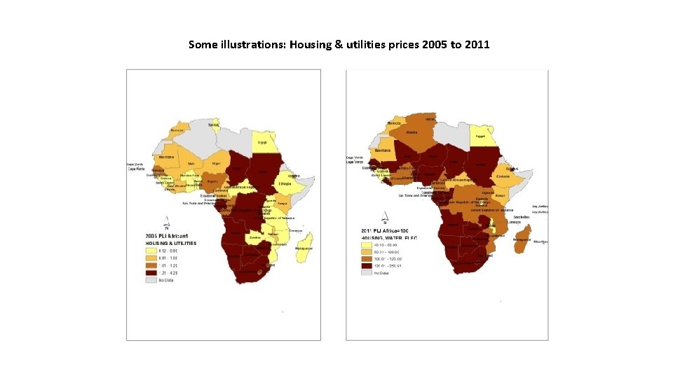 Some illustrations: Housing & utilities prices 2005 to 2011 