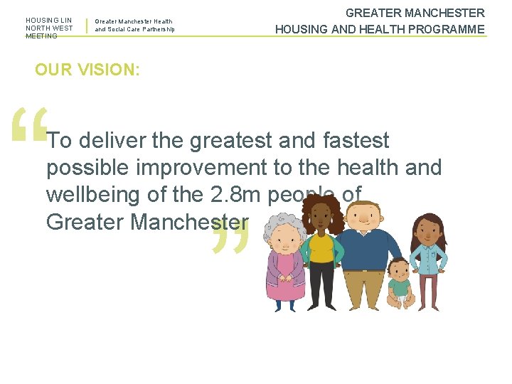 HOUSING LIN NORTH WEST MEETING GREATER MANCHESTER HOUSING AND HEALTH PROGRAMME Greater Manchester Health