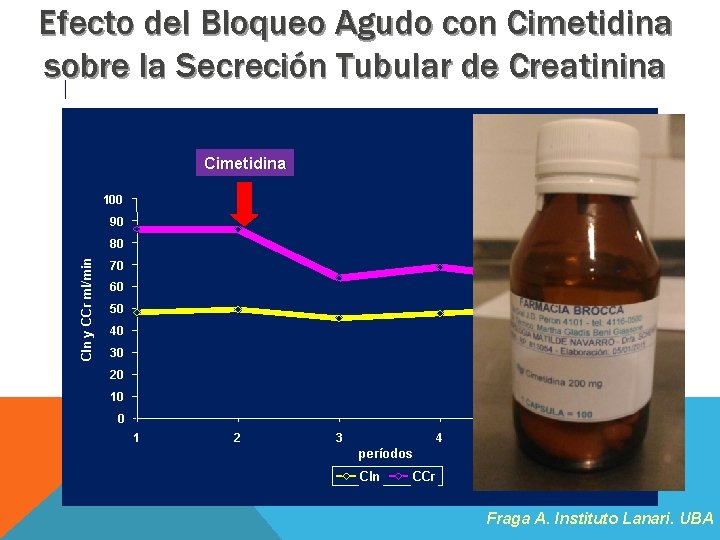Efecto del Bloqueo Agudo con Cimetidina sobre la Secreción Tubular de Creatinina Cimetidina 100 Efecto del Bloqueo Agudo con Cimetidina sobre la Secreción Tubular de Creatinina Cimetidina 100