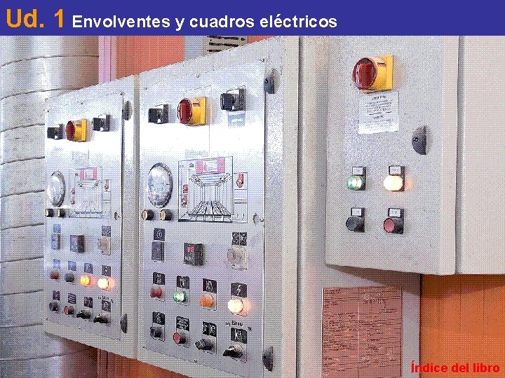 Ud. 1 Envolventes y cuadros eléctricos Índice del libro Ud. 1 Envolventes y cuadros eléctricos Índice del libro