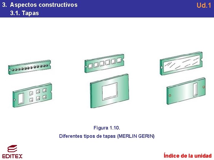 Ud. 1 3. Aspectos constructivos 3. 1. Tapas Figura 1. 10. Diferentes tipos de Ud. 1 3. Aspectos constructivos 3. 1. Tapas Figura 1. 10. Diferentes tipos de