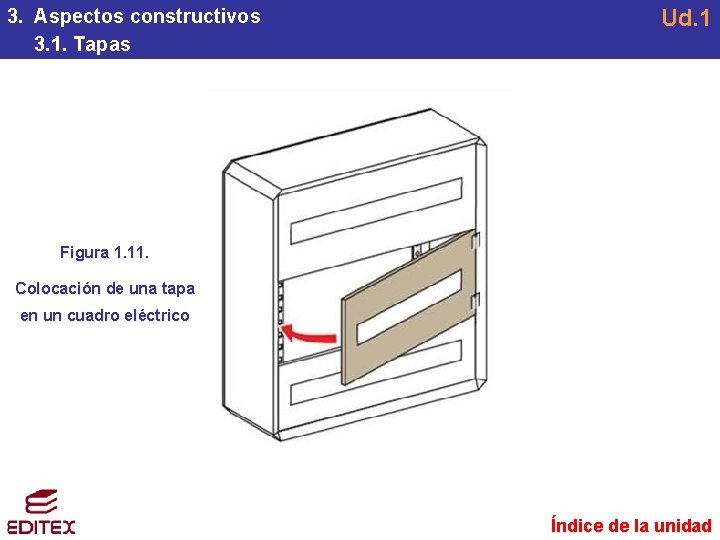 3. Aspectos constructivos 3. 1. Tapas Ud. 1 Figura 1. 11. Colocación de una 3. Aspectos constructivos 3. 1. Tapas Ud. 1 Figura 1. 11. Colocación de una