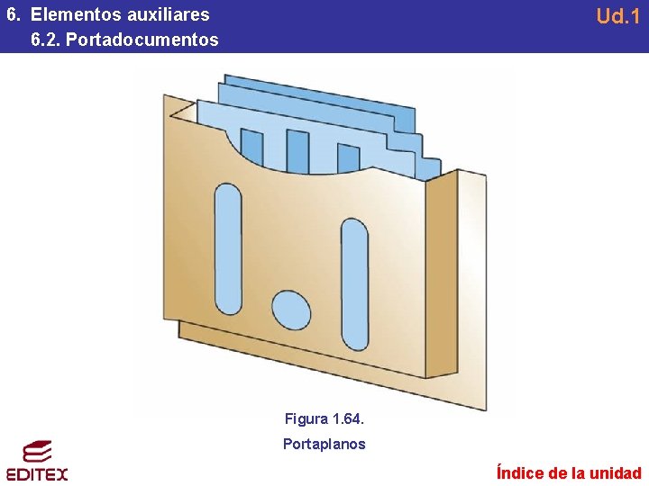 Ud. 1 6. Elementos auxiliares 6. 2. Portadocumentos Figura 1. 64. Portaplanos Índice de Ud. 1 6. Elementos auxiliares 6. 2. Portadocumentos Figura 1. 64. Portaplanos Índice de