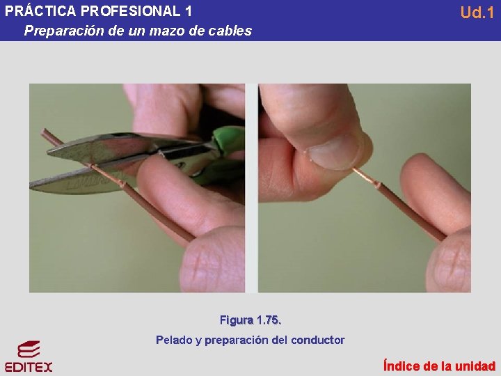 PRÁCTICA PROFESIONAL 1 Preparación de un mazo de cables Ud. 1 Figura 1. 75. PRÁCTICA PROFESIONAL 1 Preparación de un mazo de cables Ud. 1 Figura 1. 75.