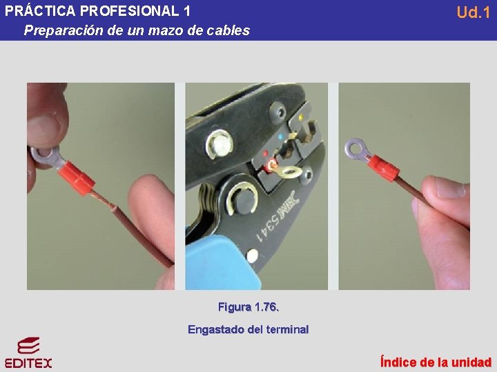 PRÁCTICA PROFESIONAL 1 Preparación de un mazo de cables Ud. 1 Figura 1. 76. PRÁCTICA PROFESIONAL 1 Preparación de un mazo de cables Ud. 1 Figura 1. 76.