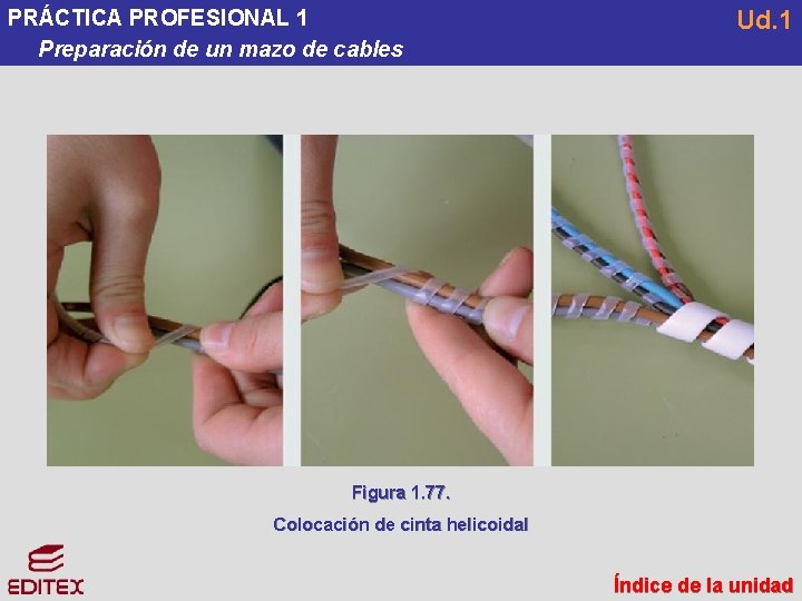 PRÁCTICA PROFESIONAL 1 Preparación de un mazo de cables Ud. 1 Figura 1. 77. PRÁCTICA PROFESIONAL 1 Preparación de un mazo de cables Ud. 1 Figura 1. 77.