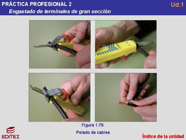 PRÁCTICA PROFESIONAL 2 Engastado de terminales de gran sección Ud. 1 Figura 1. 79. PRÁCTICA PROFESIONAL 2 Engastado de terminales de gran sección Ud. 1 Figura 1. 79.