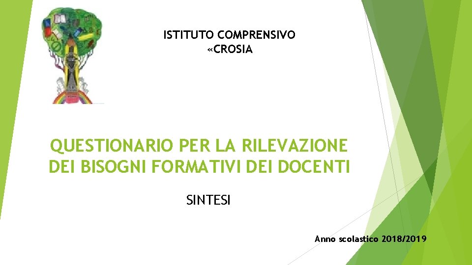 ISTITUTO COMPRENSIVO «CROSIA QUESTIONARIO PER LA RILEVAZIONE DEI BISOGNI FORMATIVI DEI DOCENTI SINTESI Anno