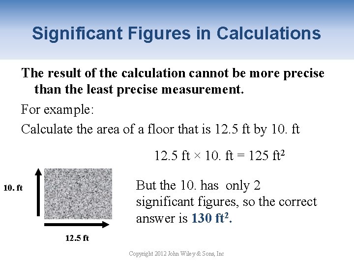 Significant Figures in Calculations The result of the calculation cannot be more precise than