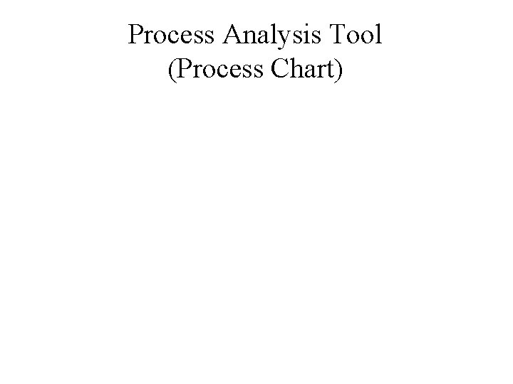 Process Analysis Tool (Process Chart) 