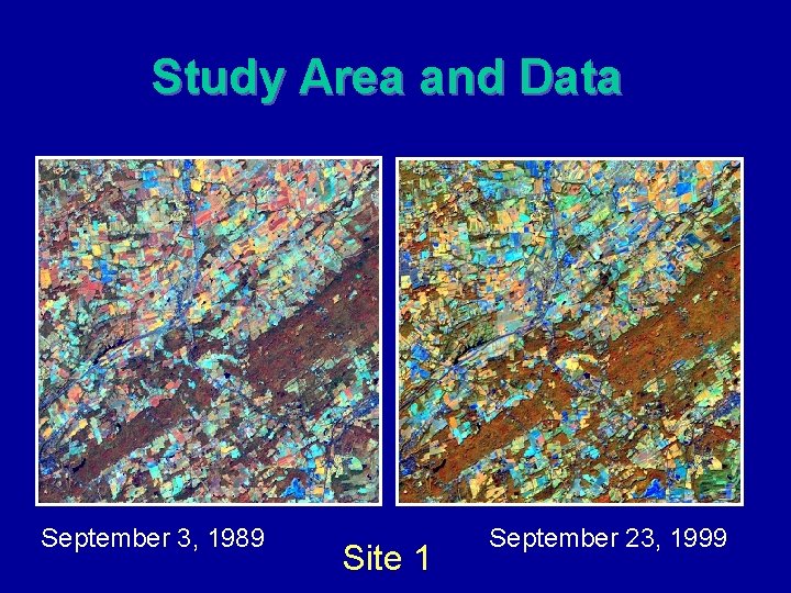 Study Area and Data September 3, 1989 Site 1 September 23, 1999 