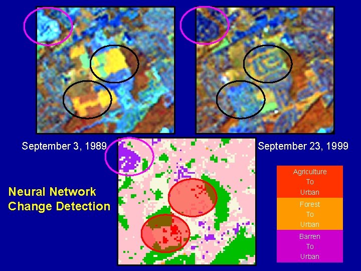 September 3, 1989 Neural Network Change Detection September 23, 1999 Agriculture To Urban Forest