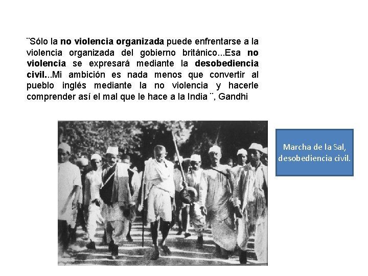 ¨Sólo la no violencia organizada puede enfrentarse a la violencia organizada del gobierno británico.